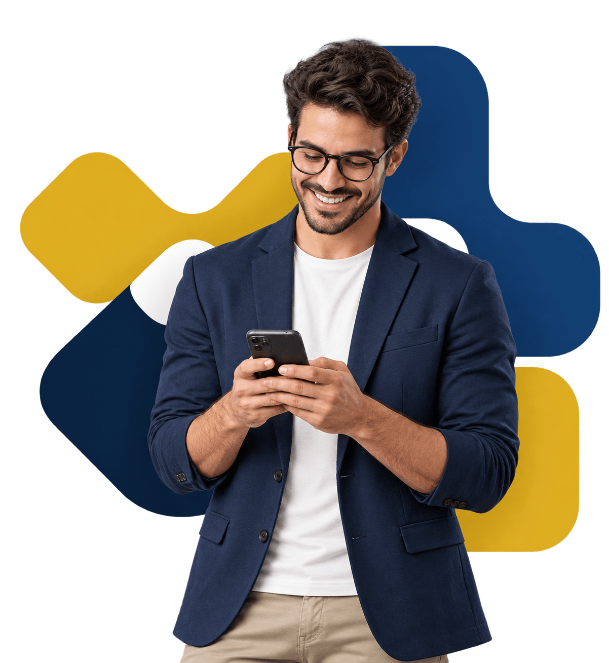 Profissional utilizando o celular